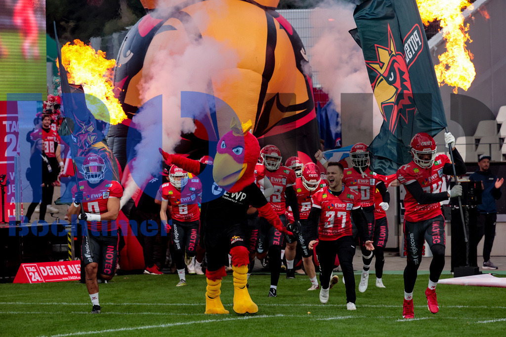  14.10.2023 - 
 | Sebastian Sendlak / Bochumer Nachrichtendienst (BOND) - GFL-Bowl 2023: Schwaebisch Hall Unicorns vs. Potsdam Royals - Realisiert mit Pictrs.com