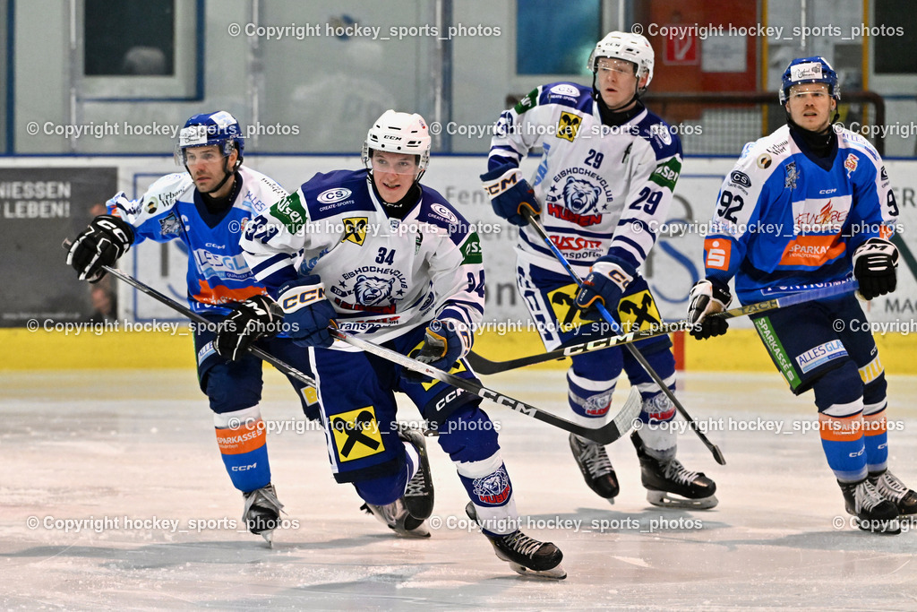 ESC Sparkasse STEINDORF vs. UECR Huben | #57 Wilfan Franz ESC Steindorf, #34 Trojer Jonas UECR EISBÄREN HUBEN, #29 Bstieler Raphael UECR EISBÄREN HUBEN, #92 Ratz Patrick ESC Steindorf, ESC Sparkasse STEINDORF vs. UECR Huben, ESC Sparkasse STEINDORF vs. UECR Huben am 30.01.2026 in Steindorf (Ossiachersee Halle), Austria, (Photo by Bernd Stefan)
