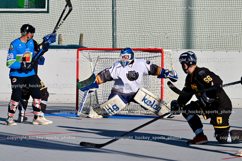 VAS Ballhockey Villach vs. ASKÖ Villach Ballhockey | #66 Hintermann Daniel VAS Ballhockey Villach, #70 Moser Lukas VAS Ballhockey Villach, #88 Ahammer Benjamin SV ASKÖ Ballhockey, VAS Ballhockey Villach vs. ASKÖ Villach Ballhockey , VAS Ballhockey Villach vs. ASKÖ Villach Ballhockey  am 13.05.2026 in Villach (Alpen Arena ), Austria, (Photo by Bernd Stefan)