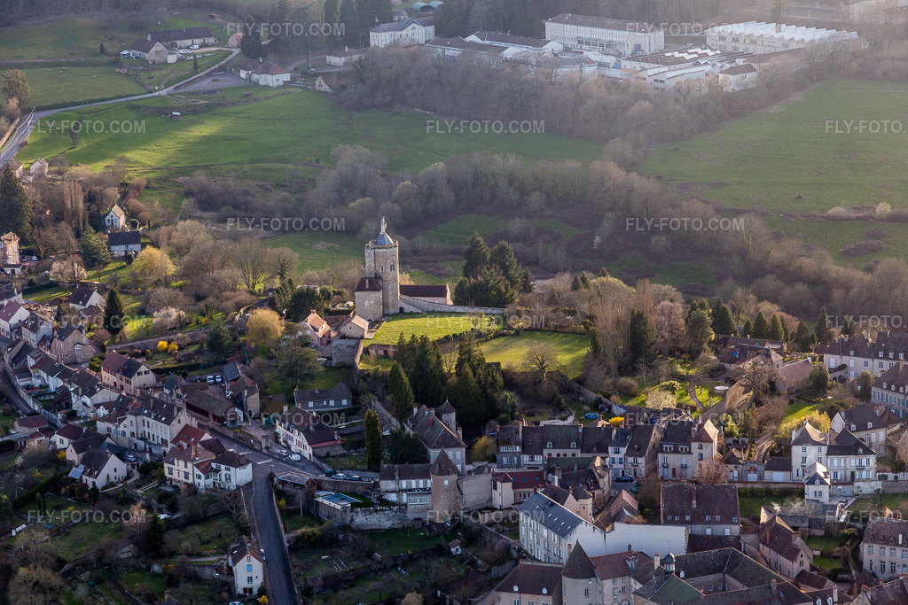 Aerial view: (Burgundy) in Autun in the state Saone et Loire, France.Photo: IMG_105469.jpg taken on 04/01/2018 by Werner Riehm/FLY-FOTO.comResolution of the original: 5472 x 3648 px