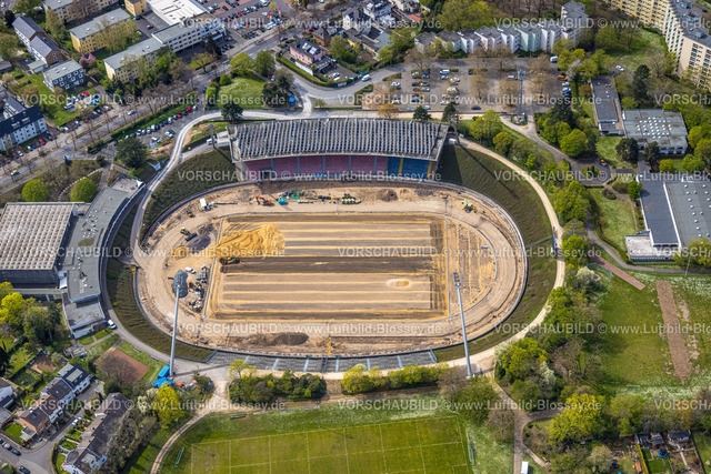 Bonn220403538 | Luftbild, Sportpark Nord mit Stadion Sanierung, Auerberg, Bonn, Rheinland, Nordrhein-Westfalen, Deutschland