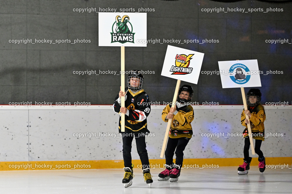 Kuss & Kuss Kings vs. Golden Bulls | Eröffnung Sunshine hockey League, Tafel Kinder, Kuss &amp; Kuss Kings vs. Golden Bulls, Kuss &amp; Kuss Kings vs. Golden Bulls am 30.05.2025 in Ferlach (HTC Eishalle Ferlach), Austria, (Photo by Bernd Stefan)
