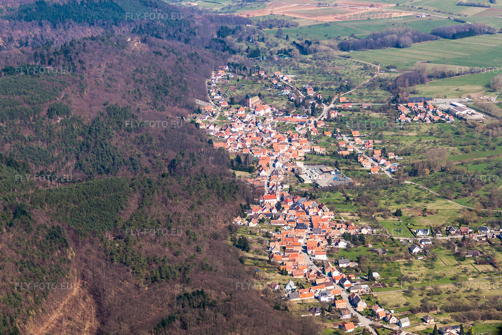Vue aérienne: Champs agricoles et terres arables à Saint-Jean-Saverne dans le département Bas Rhin, France. Photo: IMG_38538.jpg prise le 20/03/2011 par Werner Riehm/FLY-FOTO.euRésolution de l'original: 4575 x 3050 px