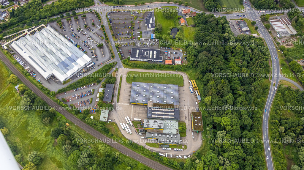 Hamm220604126 | Luftbild, Stadtwerke Hamm Verkehrsbetriebe mit Solardach, Kampshege, Gartencenter Hesse Hamm, Rhynern, Hamm, Ruhrgebiet, Nordrhein-Westfalen, Deutschland