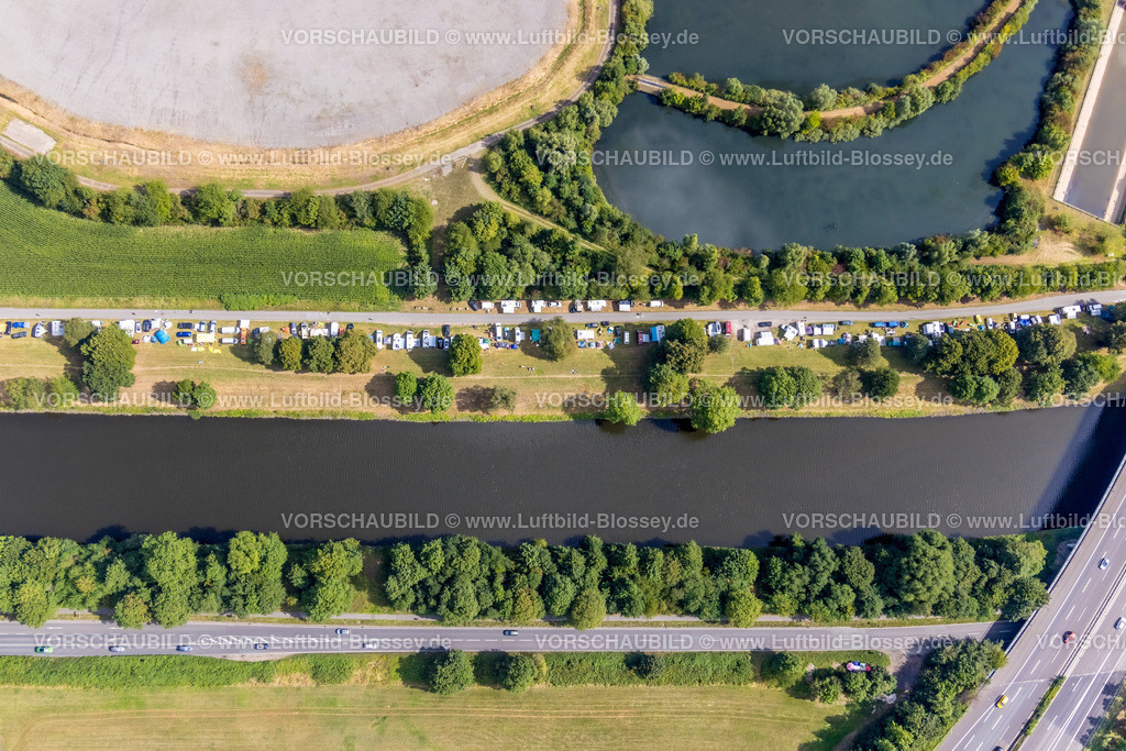 Muelheim220802502 | Luftbild, Camping mit Zelten und Wohnmobilen am Fluss Ruhr, Speldorf - Nordwest, Mülheim an der Ruhr, Ruhrgebiet, Nordrhein-Westfalen, Deutschland