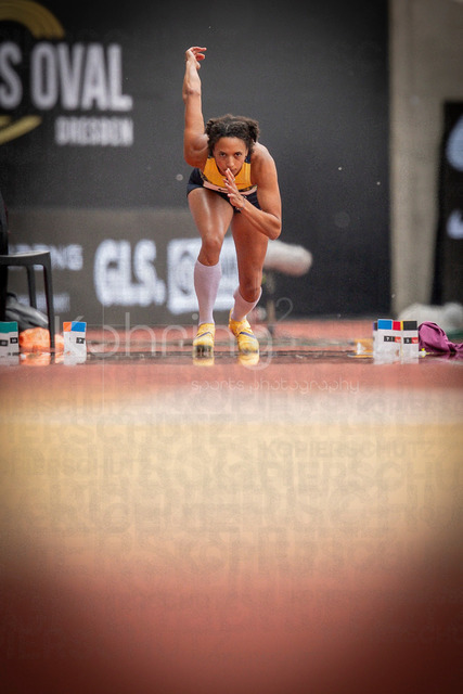 Golden Oval; Dresden, 31.05.2026 | DRESDEN , GERMANY - MAY 31:  Malaika Mihambo (GER / Germany) competes in the long jump during the Golden Oval Continental Tour Silver meeting on May 31, 2026 at Heinz-Steyer-Stadion in Dresden, Saxony, Germany.