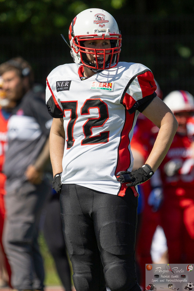 GFLW 1: German Football League Women 1: Rodgau Pioneers Ladies - Stuttgart Scorpions Sisters, 07.06.2026 | Petra Mende (Stuttgart Scorpions Sisters #72), Freisteller, Portrait / Porträt, Rodgau Pioneers Ladies - Stuttgart Scorpions Sisters, Rodgau, Maingau-Energie-Stadion "Am Weichsee", 7.6.2026 - Realisiert mit Pictrs.com