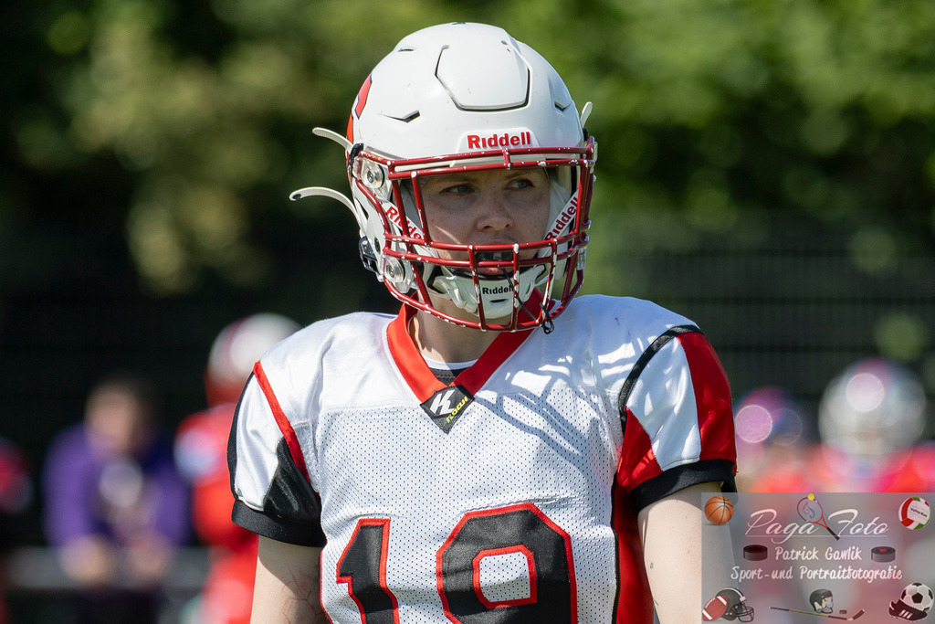 GFLW 1: German Football League Women 1: Rodgau Pioneers Ladies - Stuttgart Scorpions Sisters, 07.06.2026 | Maren Gruber (Stuttgart Scorpions Sisters #19), Freisteller, Portrait / Porträt, Rodgau Pioneers Ladies - Stuttgart Scorpions Sisters, Rodgau, Maingau-Energie-Stadion "Am Weichsee", 7.6.2026 - Realisiert mit Pictrs.com
