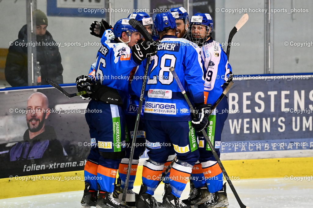 ESC SPARKASSE STEINDORF vs. EHC Althofen | #28 Bacher Stefan ESC Steindorf, Jubel ESC Steindorf, #46 Maurer Julian ESC Steindorf, #69 Kreuzer Philipp ESC Steindorf, #19 Friedrich Lukas ESC Steindorf, ESC SPARKASSE STEINDORF vs. EHC Althofen, ESC SPARKASSE STEINDORF vs. EHC Althofen am 06.03.2026 in Steindorf (Ossiachersee Halle), Austria, (Photo by Bernd Stefan)