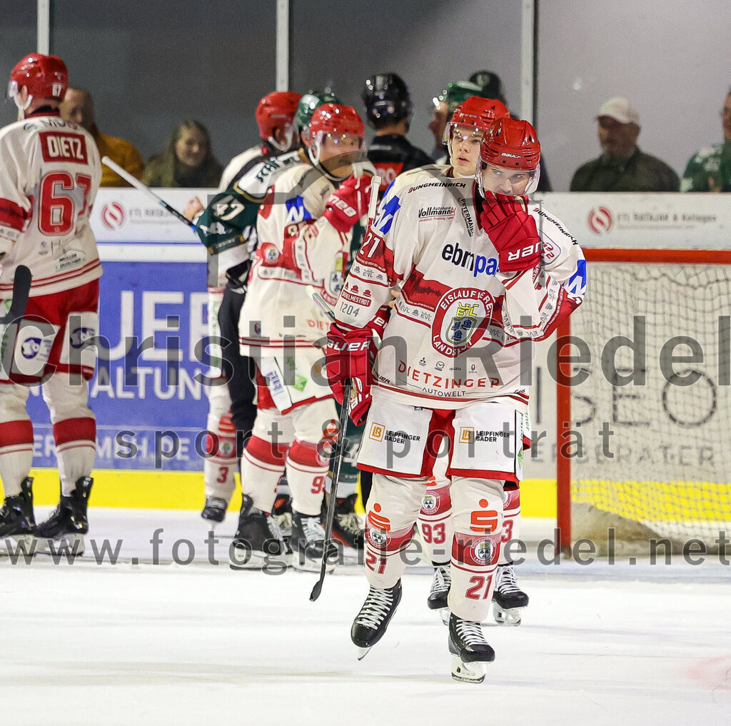 2025-09-12_120_TSV_Erding_gegen_EV_Landshut | Erding, Deutschland, 12.09.2025:Eishockey, Oberliga Süd 2025 / 2026, Testspiel, TSV Erding gegen EV Landshut, Endergebnis: 4:6David Stieler (EV Landshut, #21)Foto: Christian Riedel / fotografie-riedel.net