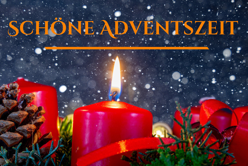 Adventsgrüße: Adventskranz mit Schriftzug SCHÖNE ADVENTSZEIT im Hintergrund | Adventsgrüße: Adventskranz mit Schriftzug SCHÖNE ADVENTSZEIT im Hintergrund - Realisiert mit Pictrs.com