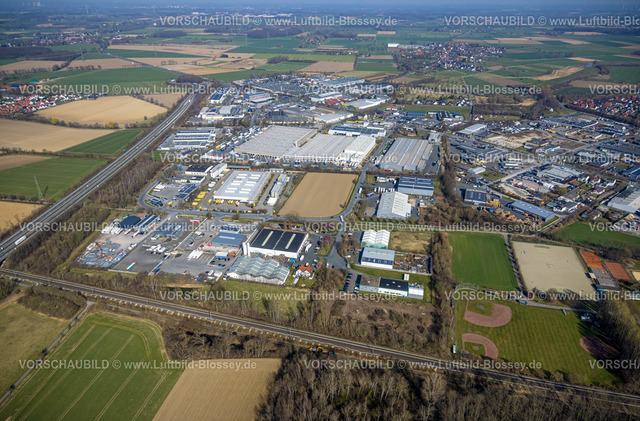 Werl220301238 | Luftbild, Gewerbegebiet Runtestraße, Werl, Soester Börde, Nordrhein-Westfalen, Deutschland