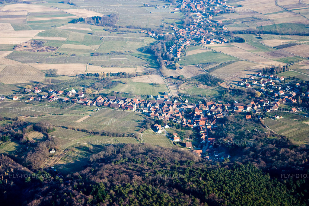 Aerial view: View of the town in Rott in the state Bas-Rhin, France.Photo: IMG_17482.jpg taken on 03/21/2009 by Werner Riehm/FLY-FOTO.comResolution of the original: 4272 x 2848 px