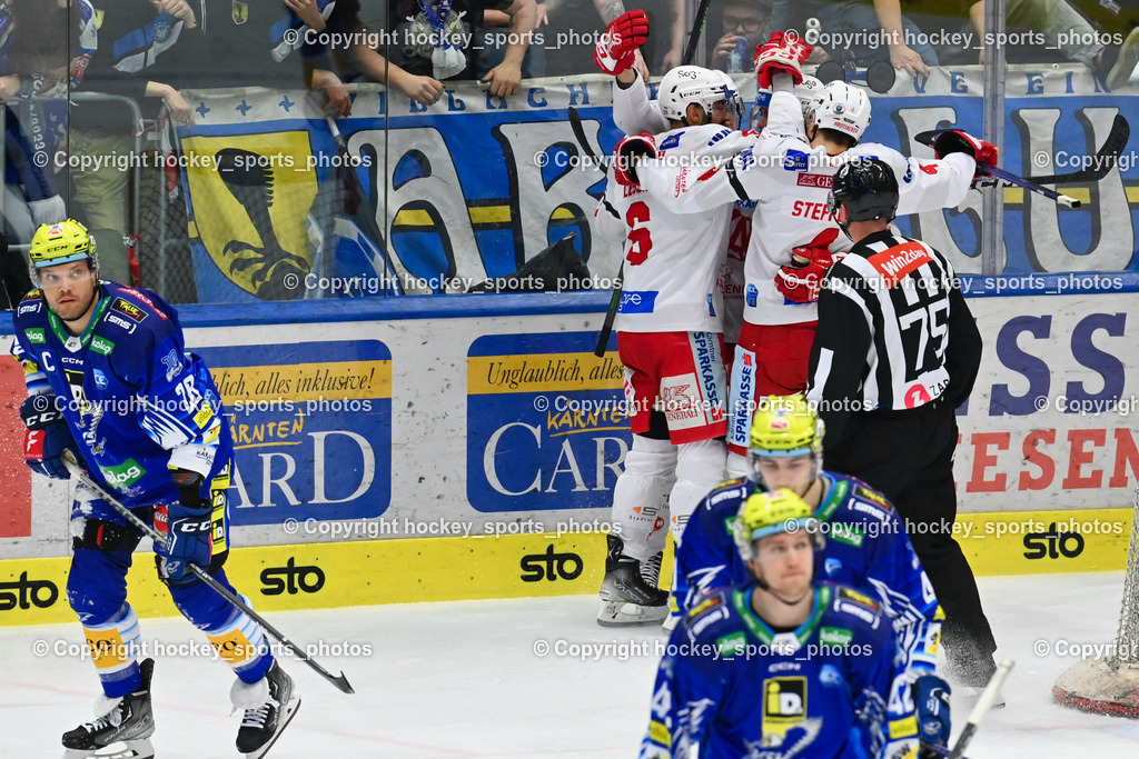 EC IDM Wärmepumpen VSV vs. EC KAC 7.3.2023 | Jubel EC KAC Mannschaft, #6 Lessio Lucas, #28 Joslin Derek