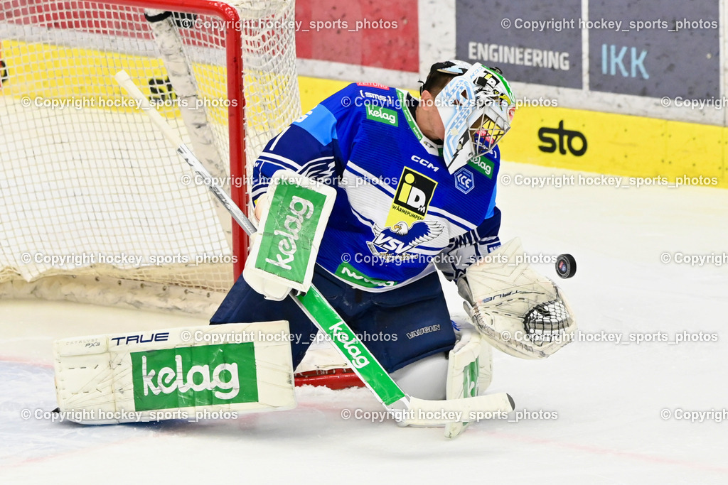 EC IDM WÄRMEPUMPEN VSV vs. HYDRO FEHERVAR AV 19 | Helm fällt herunter, #1 LAMOUREUX JEAN PHILIPPE EC VSV, win2day ice hockey league Puck, EC IDM WÄRMEPUMPEN VSV vs. HYDRO FEHERVAR AV 19, EC IDM WÄRMEPUMPEN VSV vs. HYDRO FEHERVAR AV 19 am 20.11.2024 in Villach (Stadthalle Villach), Austria, (Photo by Bernd Stefan)