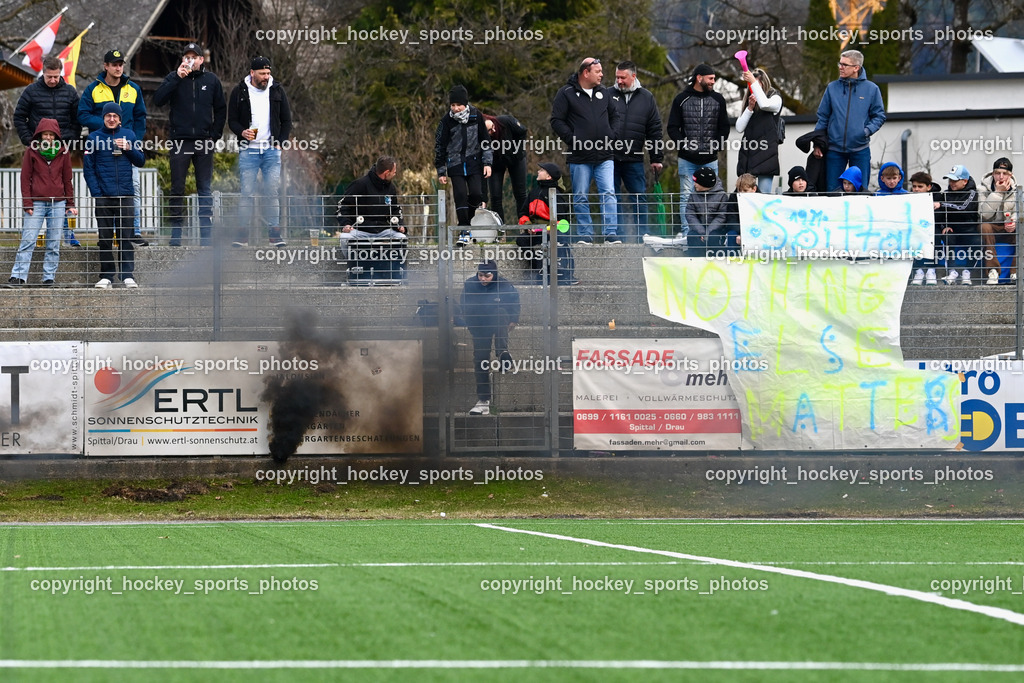 SV Spittal 1921 vs. ATUS Ferlach 24.3.2024 | SV SV Spittal Fans, Besucher Goldeck Stadion, SV Spittal 1921 vs. ATUS Ferlach 24.3.2024, SV Spittal 1921 vs. ATUS Ferlach am 24.03.2024 in Spittal an der Drau (Goldeck Stadion), Austria, (Photo by Bernd Stefan)