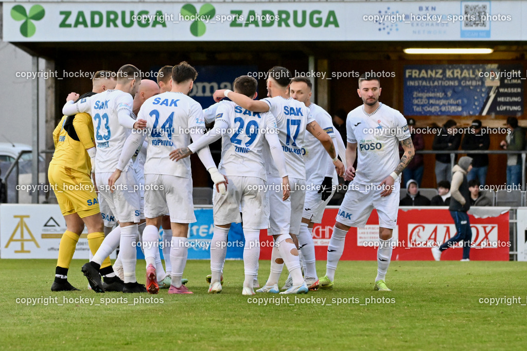SAK vs. ASKÖ Köttmannsdorf | SAK Mannschaft, #23 Zan Kumer SAK, #24 Jovan Koprivica SAK, #29 Andraz Zinic SAK, #17 Timo Todor-Kostic SAK, #7 Hrvoje Jakovljevic SAK, SAK vs. ASKÖ Köttmannsdorf, SAK vs. ASKÖ Köttmannsdorf am 02.04.2026 in Klagenfurt (Sportpark Welzenegg), Austria, (Photo by Bernd Stefan)