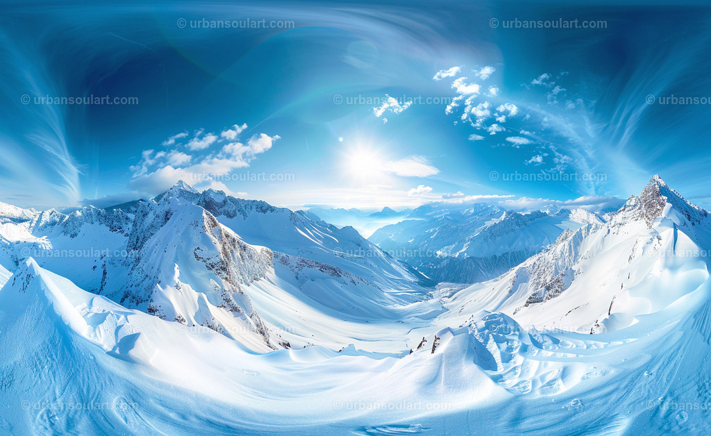 Panoramic View Of The Alps With Snowcovered Peaks | This panoramic view of the Alps highlights stunning snow-covered peaks under a bright blue sky. Perfect for mountain lovers seeking an inspiring, majestic scene. - Realisiert mit Pictrs.com