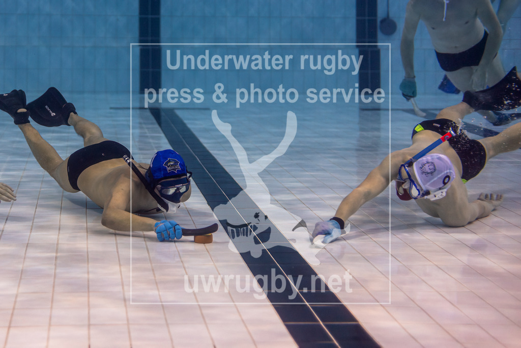 Unterwasser-Hockey: Rückrunde Liga 2023/2024 - Bild 17 | München Marlins 2 in blau gegen den TCO Weinheim 2 in weiß. - Realisiert mit Pictrs.com