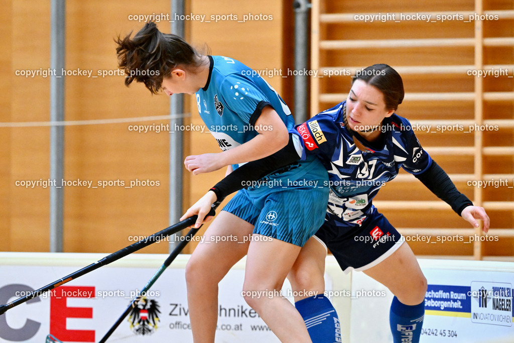 VSV Unihockey Damen vs. FCB München | #88 Selay Aslan FCB München, #97 Bettina Wildmann VSV Unihockey, VSV Unihockey Damen vs. FCB München, VSV Unihockey Damen vs. FCB München am 24.01.2026 in Villach (Ballspielhalle St. Martin), Austria, (Photo by Bernd Stefan)