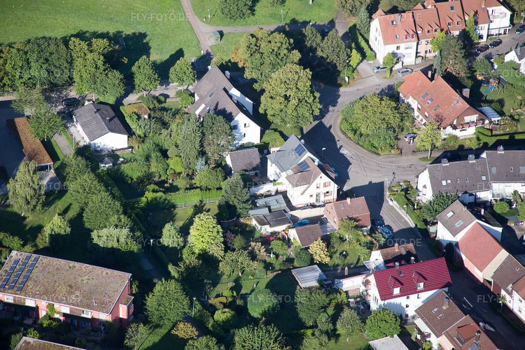 Luftbild: Hohenwettersbach, Neuer Weg im Ortsteil Hohenwettersbach in Karlsruhe im Bundesland Baden-Württemberg in Deutschland. Foto: IMG_092913.jpg vom 13.08.2016 durch Werner Riehm/FLY-FOTO.de