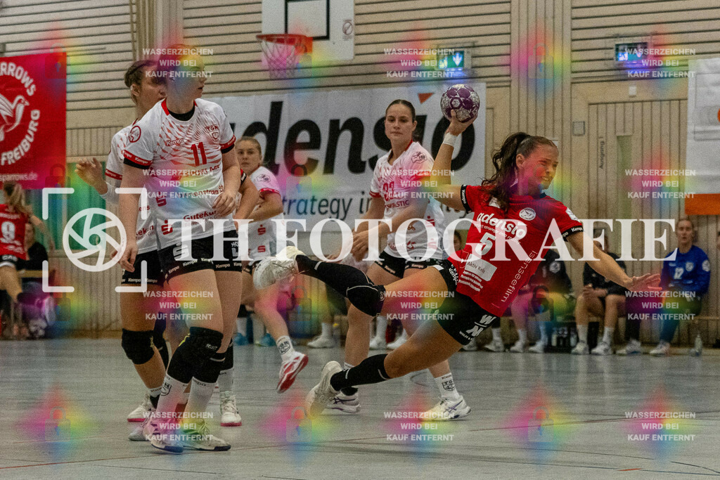 DEU, HSG Freiburg - TG Nuertingen, Handball, 2. Handball-Bundesliga, Saison 2023/2024, 04. Spieltag, Saison 2023/2024, 07.10.2023 | Nele Emmenecker (HSG Freiburg, #05) beim Wurf. 

DEU, HSG Freiburg - TG Nuertingen, Handball, 2. Handball-Bundesliga, Saison 2023/2024, 04. Spieltag, Saison 2023/2024, 07.10.2023

Foto: Eibner-Pressefoto/Thomas Hess