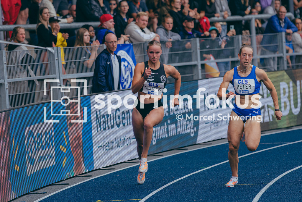 Deutsche Meisterschaften der Frauen und Männer 2026 | Joelina Sophie Miltschus, SC DHfK Leipzig,  200-Meter-Lauf, Halbfinale, Deutsche Meisterschaften der Frauen und Männer 2026, Lohrheidestadion Bochum-Wattenscheid, 26.07.2026. Foto: Marcel Schwering / sportimfokus - Realisiert mit Pictrs.com
