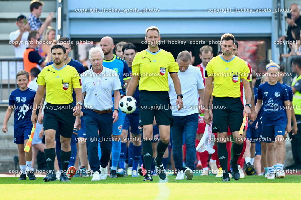 ATUS Velden vs. GAK | Amar Rekik Referee, Florian Jäger Referee, Florian Grabner Referee, ATUS Velden vs. GAK, ATUS Velden vs. GAK am 26.07.2024 in Villach (Stadion Lind), Austria, (Photo by Bernd Stefan)