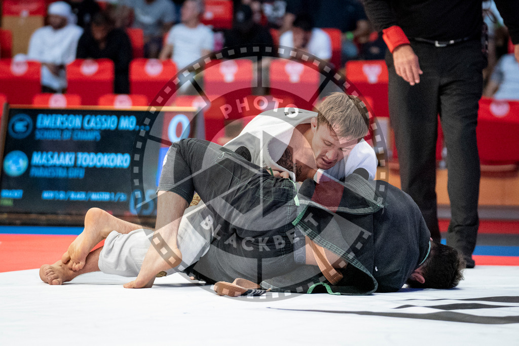 20231107PBB6159 | Fighters compete during the AJP World Master Championship in the Mubadala Arena in Abu Dhabi, Arab United Emirates, on November 7, 2023.