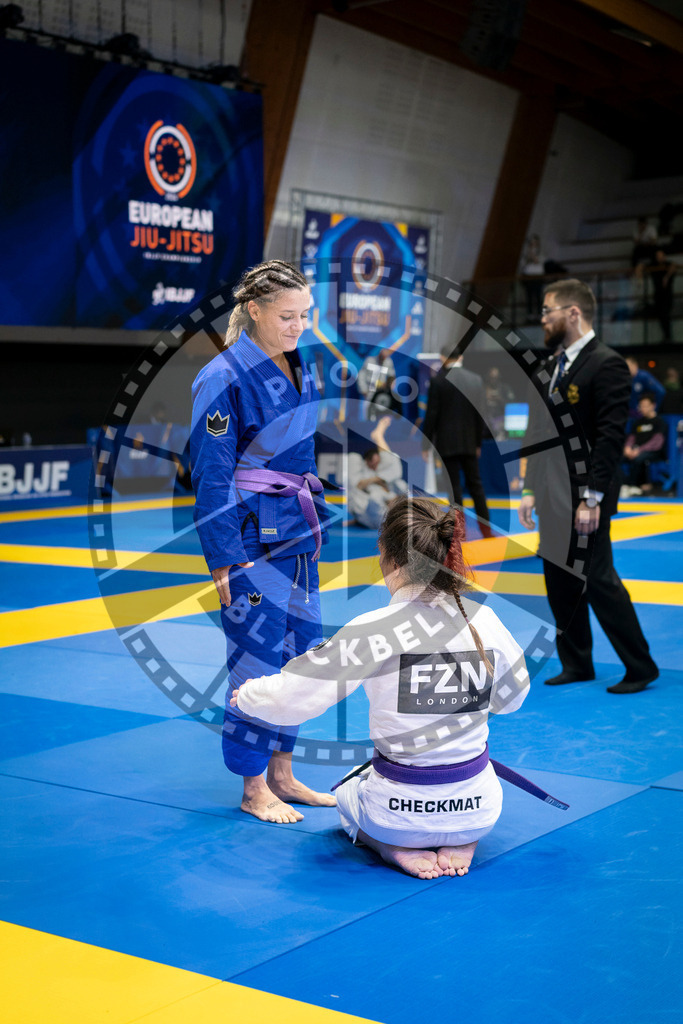 20240125PBB02822 | Fighters compete during the sixth day of the Brazilian Jiu-jitsu European Championship of the IBJJF in Paris, France, on January 25, 2024.