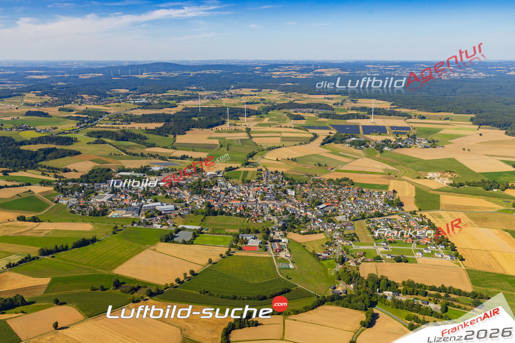 Luftaufnahme von  Thiersheim - Die Luftaufnahme wurde 2025 vom UL-Flugzeug heraus erstellt ( keine Drohne ) - Hochauflösende Luftaufnahme - für professionelle Ausdrucke geeignet. Die Geschenkidee !Mit Lizenz und Bildrechte bestellbar