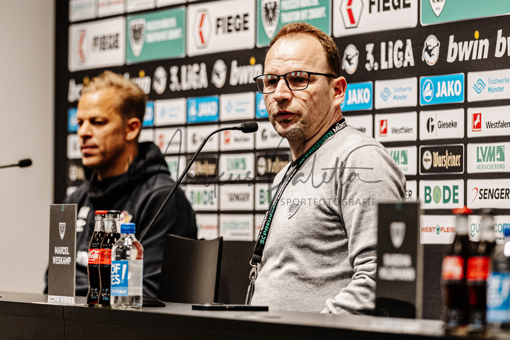 3. Liga, Saison 2023/24, 31. Spieltag: SC Preußen Münster - Dynamo Dresden | Münster, 30.03.2024: 3. Liga, 31. Spieltag, SC Preußen Münster gegen Dynamo Dresden im LVM-Preußenstadion in Münster. Foto: sportfotografie.ms | Markus Paletta - Realisiert mit Pictrs.com