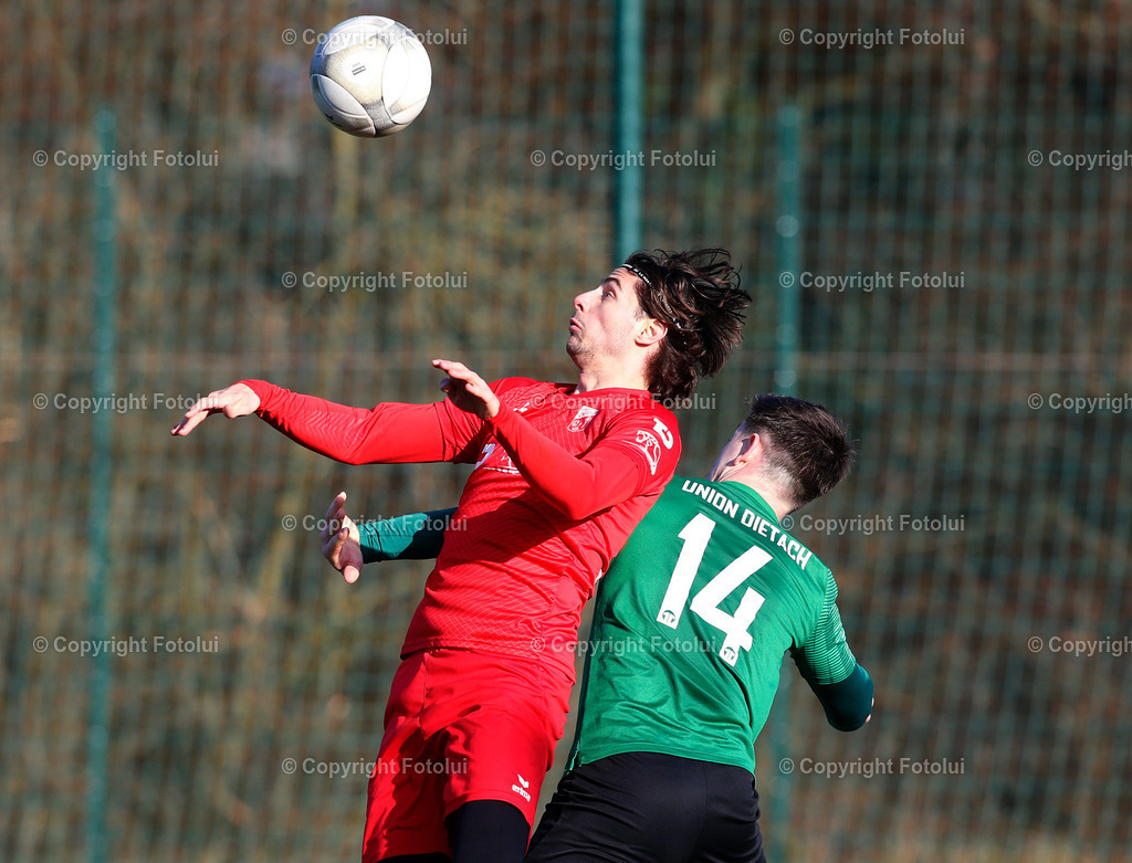 A_LUI_190125_09 | SPORT FUSSBALL TESTSPIEL ASKOE OEDT -UNION PROCORN DIETACH 18.01.2025 IM BILD : GASPER KORITNIK  (OEDT) UND ELVIR HASIC  (DIETACH) FOTO:FOTOLUI