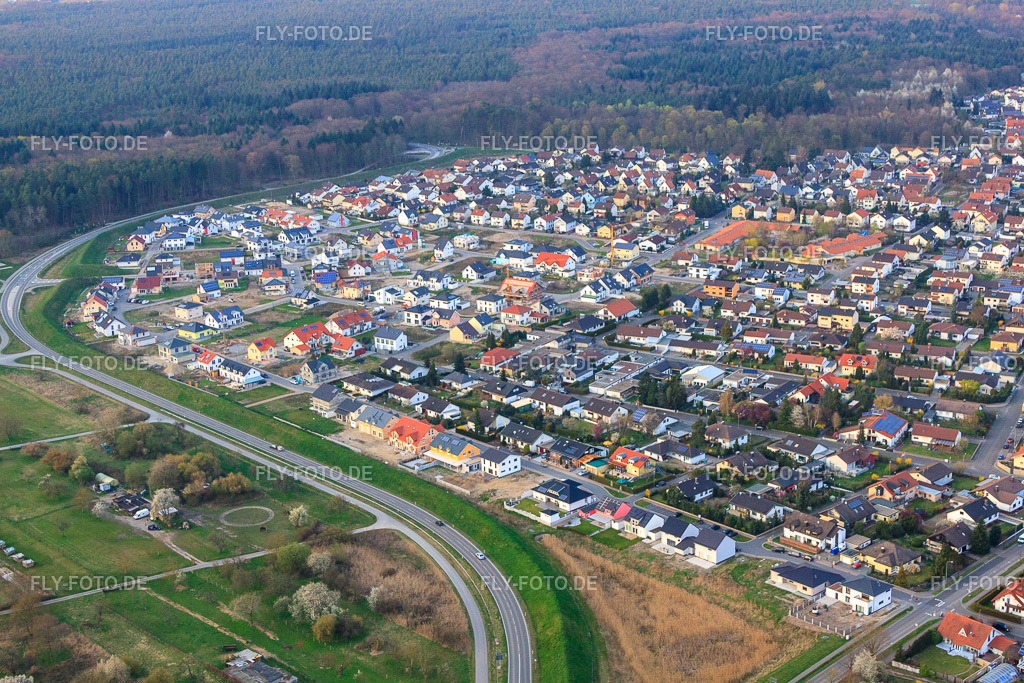 Buchstraße bis Vogelring | Luftbild: Buchstraße bis Vogelring in Jockgrim im Bundesland Rheinland-Pfalz in Deutschland. Foto: IMG_63421.jpg vom 28.03.2014 durch Werner Riehm/FLY-FOTO.de - Realisiert mit Pictrs.com