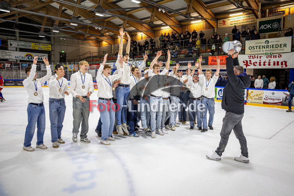Peißenberg MINERS U20 Meisterfeier | Eishockey Bayernliga U20 Siegerehrung 2026, Peißenberg MINERS U20 Meisterfeier, 20260314,,2026-03-14 in Peißenberg (flatbuy Arena Peißenberg), Copyright: WolfgangxLindner www.foto-lindner.de
