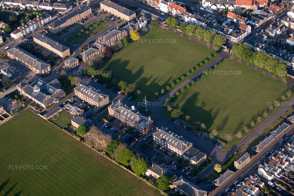 Aerial view: View of the town in Walmer in the state England, Great Britain.Photo: IMG_50802.jpg taken on 05/27/2012 by Werner Riehm/FLY-FOTO.comResolution of the original: 4752 x 3168 px