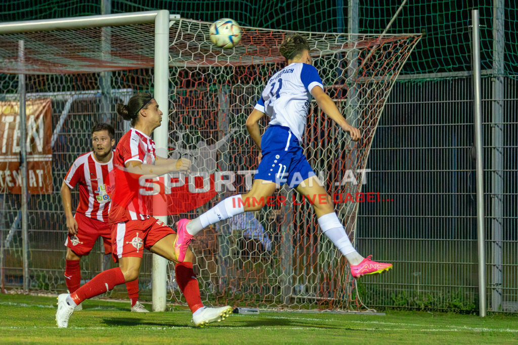 FC KAC - SK Treibach 2-2, Kärntner Liga | Patrick Legner (FC KAC #4) Alexander Kurz (SK Treibach #11)  FC KAC - SK Treibach 2-2 am 25.08.2023 in Klagenfurt
(Sportplatz KAC), Austria, (Photo by Ernst Krawagner sport-fan.at) - Realisiert mit Pictrs.com