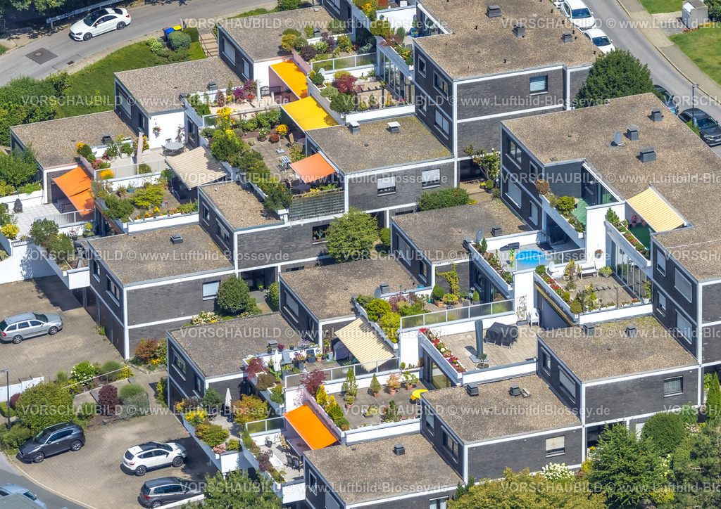 Heiligenhaus220803667 | Luftbild, Terrassenhäuser, Hubertusstraße, Heiligenhaus, Ruhrgebiet, Nordrhein-Westfalen, Deutschland