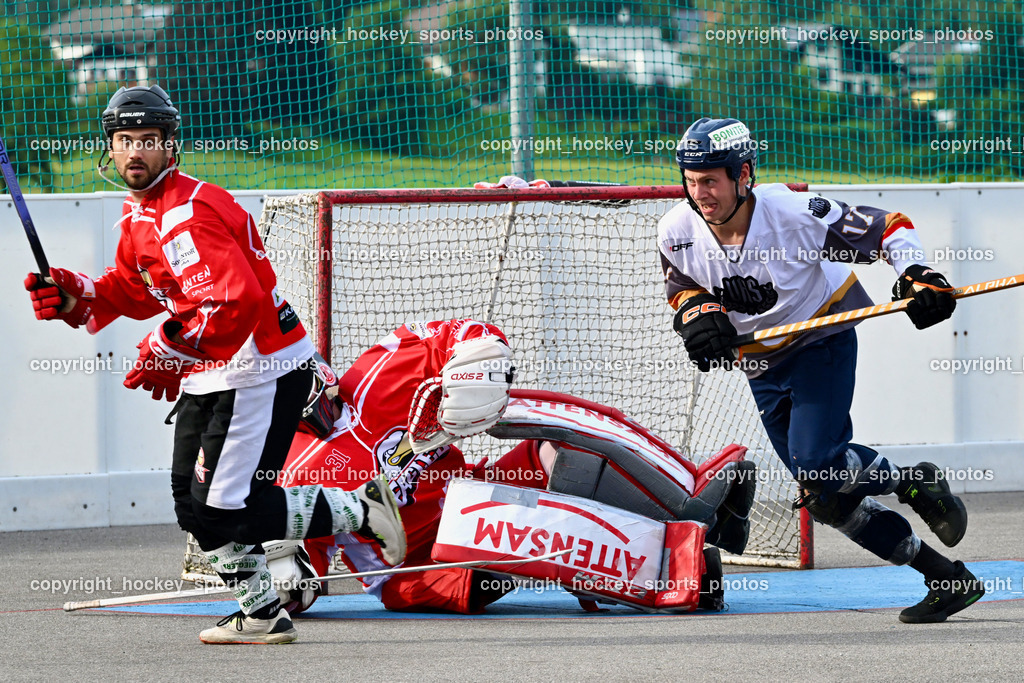 VAS Ballhockey vs. HSC Eagles Poggersdorf | #47 Witting Marcel, #31 Sicher Michael, #17 Hobitsch Samuel, VAS Ballhockey vs. HSC Eagles Poggersdorf, VAS Ballhockey vs. HSC Eagles Poggersdorf am 14.07.2024 in Villach (Alpen Arena ), Austria, (Photo by Bernd Stefan)