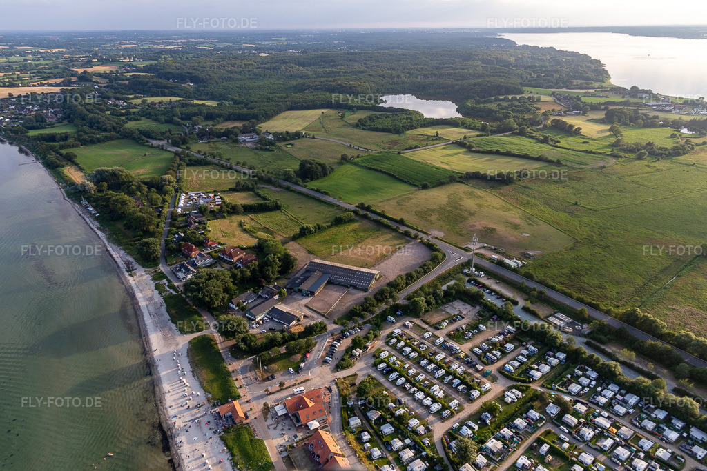 Luftbild: Camping HOLNIS, Ostseecamp Glücksburg - Holnis im Ortsteil Bockholm in Glücksburg im Bundesland Schleswig-Holstein in Deutschland. Foto: IMG_127864.jpg vom 23.07.2021 durch Werner Riehm/FLY-FOTO.de