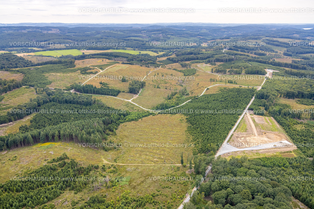 Warstein240712920ArnsbergerWald | Luftbild, Arnsberger Wald mit Baustellen für Windräder, Fernsicht ins Sauerland, Sichtigvor, Warstein, Sauerland, Nordrhein-Westfalen, Deutschland