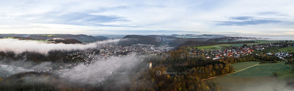 Blick über den Ödenturm auf Geislingen | löwenblicke | shop