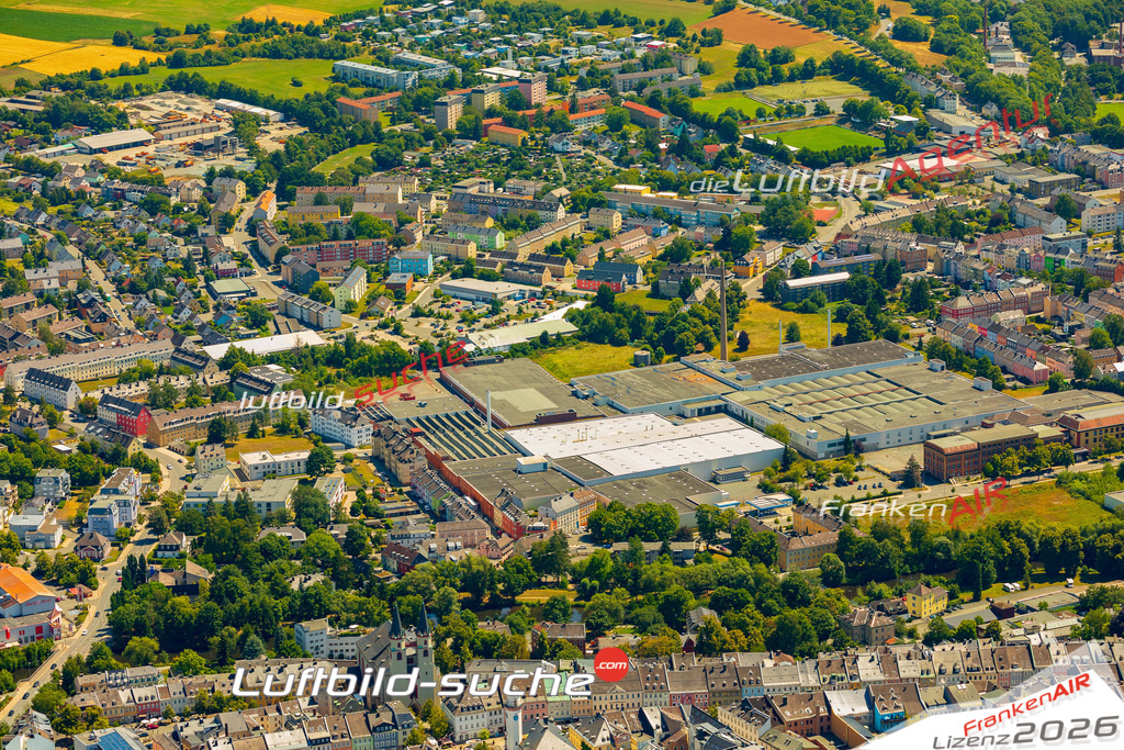 Schöne Luftaufnahme als Geschenk in Altstadt Hof - Die Luftbildaufnahme wurde 2025 vom UL-Flugzeug heraus erstellt ( keine Drohne ) - Hochauflösende Luftaufnahme -Nicht vergleichbar mit Google Maps oder Satelittenbilder- Die Geschenkidee !Mit Lizenz und Bildrechte bestellbar