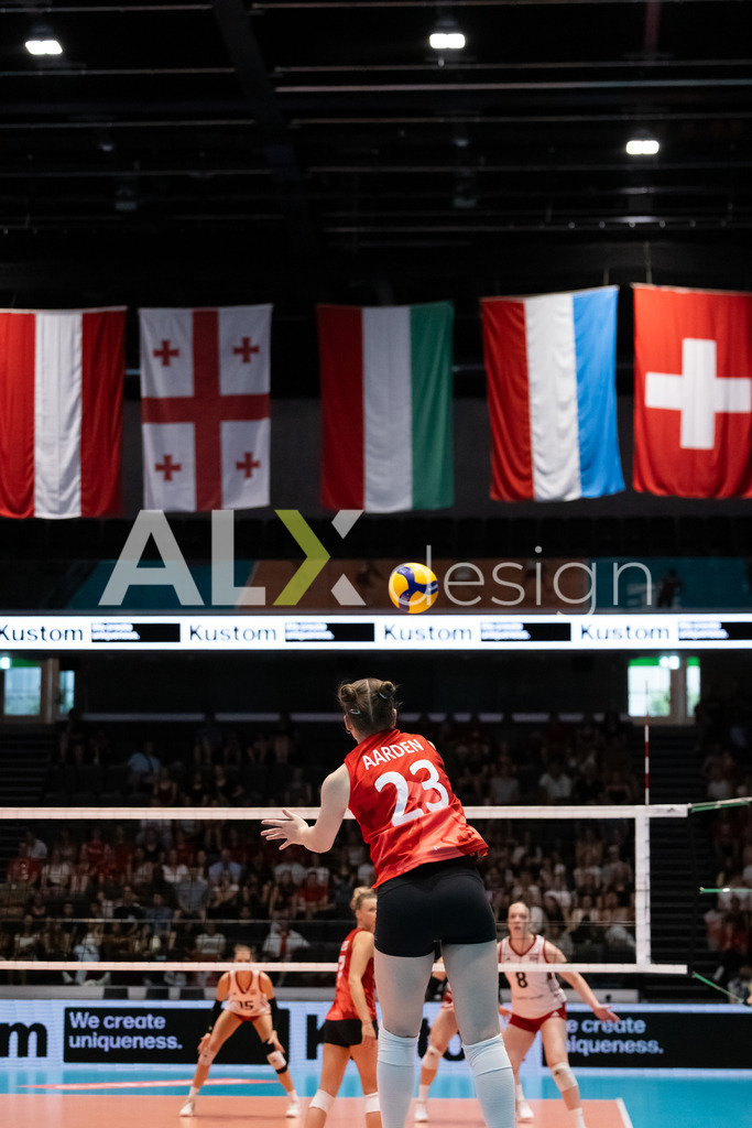 Austria v Switzerland - CEV European League Women | KRIENS, SWITZERLAND - JUNE 14: MERET AARDEN of Switzerland during the CEV European League match between Austria and Switzerland at Pilatus Arena on June 14, 2026 in Kriens, Switzerland. - Realisiert mit Pictrs.com