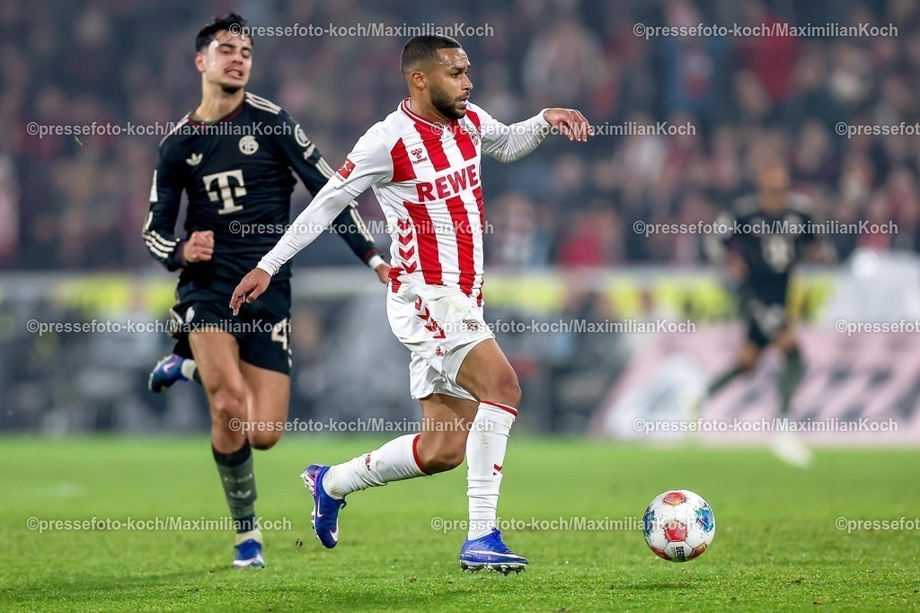 1FC14012601025 | 14.01.2026, Fußball, 1. FC Köln - FC Bayern München, 1. Fußball Bundesliga, 17. Spieltag, RheinEnergie-STADION, Saison 2025 2026: Torschuss Tor zum 1:0 durch Torschütze Linton Maina (1FC Koeln #37)    DFB regulations prohibit any use of photographs as image sequences and or quasi-video.