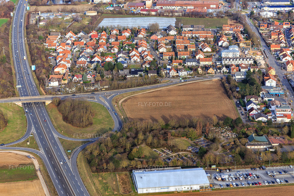 Seebachring | Luftbild: Seebachring im Ortsteil Dannstadt in Dannstadt-Schauernheim im Bundesland Rheinland-Pfalz in Deutschland. Foto: IMG_130401.jpg vom 12.02.2022 durch Werner Riehm/FLY-FOTO.de - Realisiert mit Pictrs.com