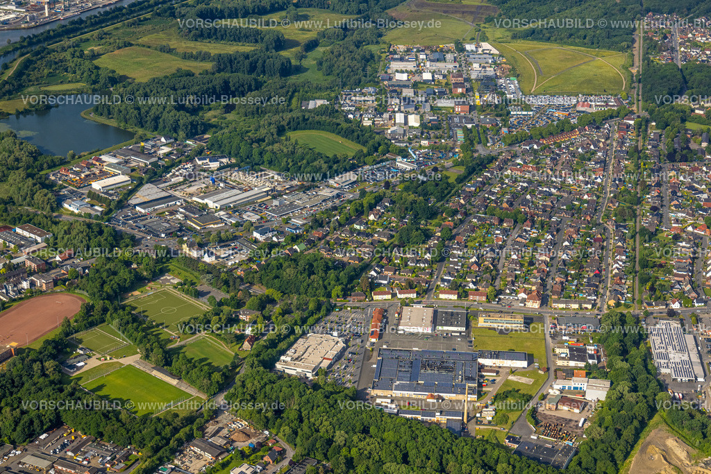 Hamm220601519 | Luftbild, Wohnsiedlung und Gewerbegebiet Hammer Straße, Radbodsee, Bockum-Hövel, Hamm, Ruhrgebiet, Nordrhein-Westfalen, Deutschland