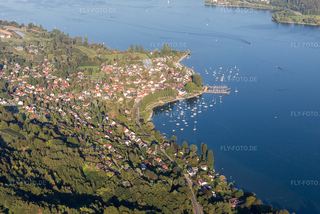 Luftbild: See- Uferbereichen des Untersee in Wangen im Ortsteil Wangen in Öhningen im Bundesland Baden-Württemberg in Deutschland. Foto: IMG_094327.jpg vom 27.08.2016 durch Werner Riehm/FLY-FOTO.de