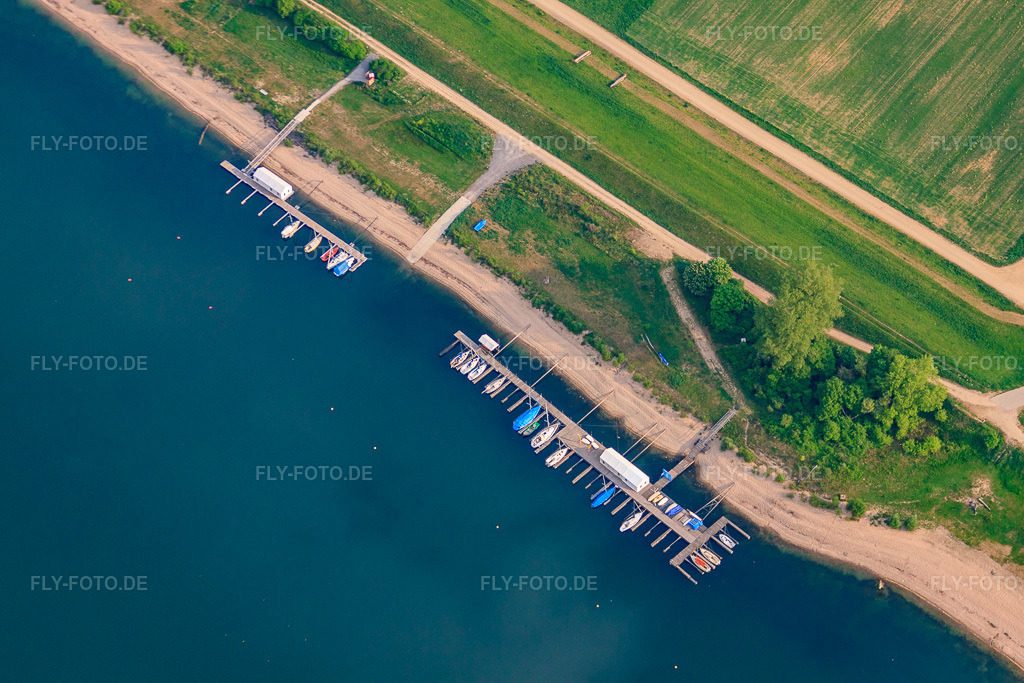 Luftbild: Bootsanleger des Kanu-und Segel-Club Frankenthal am Kollersee in Brühl im Bundesland Baden-Württemberg in Deutschland. Foto: IMG_40482.jpg vom 24.04.2011 durch Werner Riehm/FLY-FOTO.deKanu und Segel-Club Frankenthal