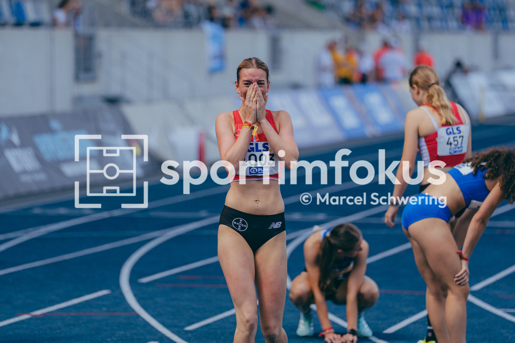 Deutsche Meisterschaften U20 / U16 2026 | Janette Busch, TSV Bayer 04 Leverkusen, 1003,  400 Meter Hürden, Finale, Deutsche Meisterschaften der U20 &amp; U16 2026, Lohrheidestadion Bochum-Wattenscheid, 12.07.2026. Foto: Marcel Schwering / sportimfokus - Realisiert mit Pictrs.com